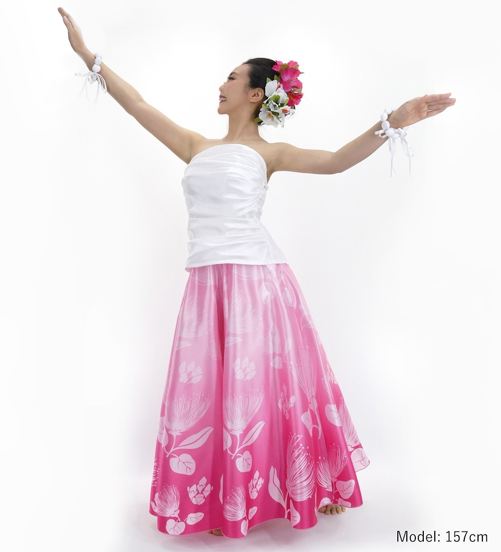 ロングサーキュラースカート シャンタン ピンク J2716pi | hula