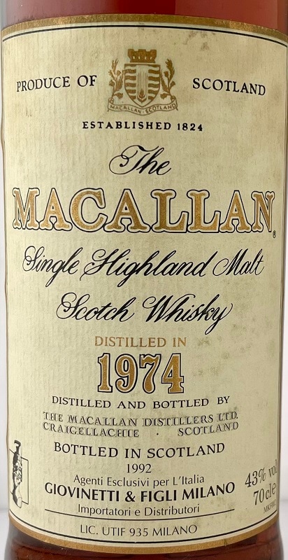 マッカラン18年 [1974] 【オールドボトル】