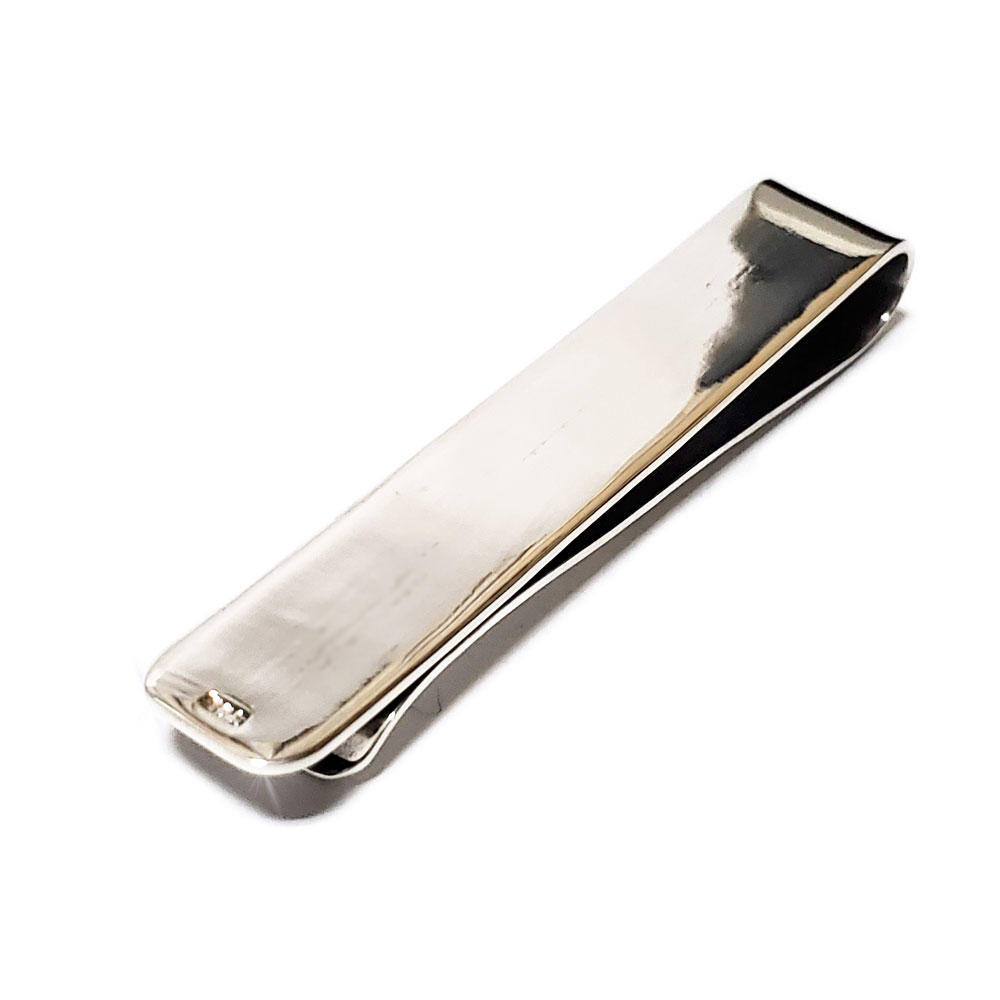 10mm幅 60mmシンプルスタイル シルバー925 マネークリップ【札挟み