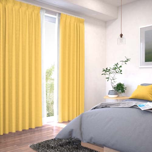 既製】カジュアル 無地の形状記憶付 ポリーヌ(イエロー) | ドレープ