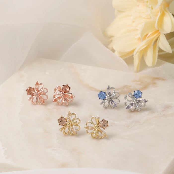 ピアス フラワー カラーストーン【3color】 | ピアス,ピアス,フラワー