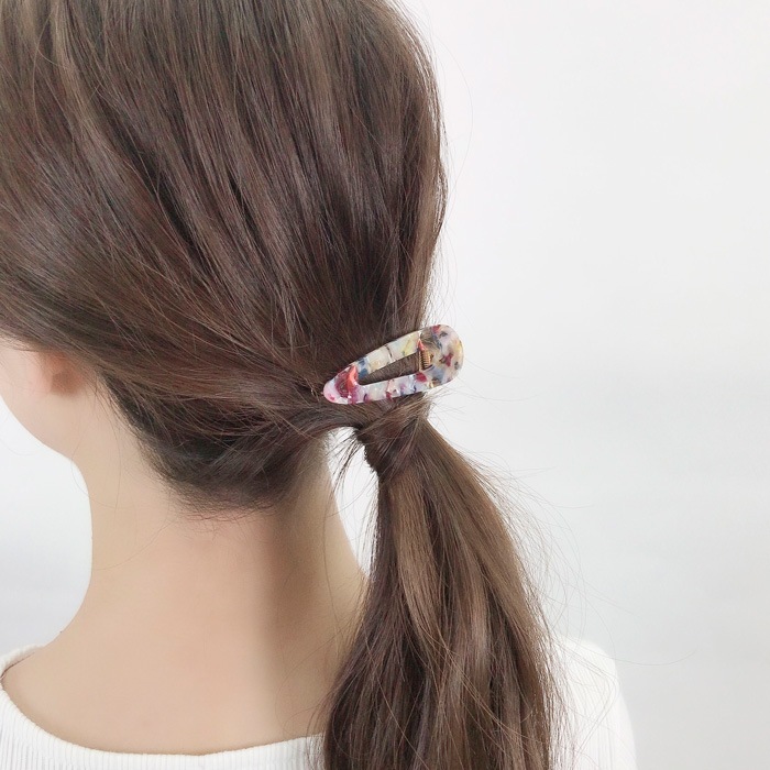 ヘアクリップ マーブル アセチ カラー【3color】 | ヘアアクセサリー