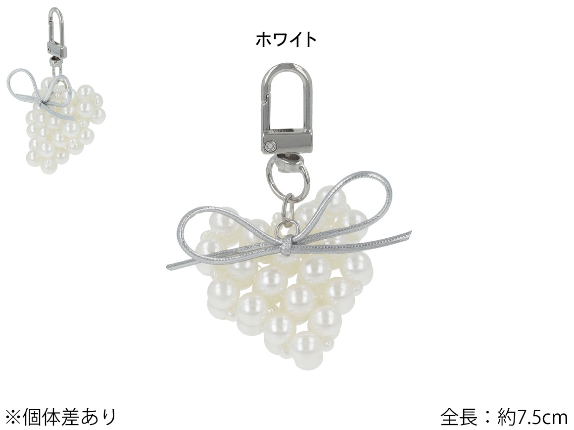 残りわずか】バッグチャーム パールハート リボン | その他,バッグ
