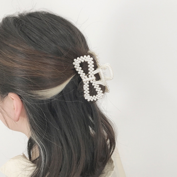 バンスクリップ パール リボン | ヘアアクセサリー,バンスクリップ