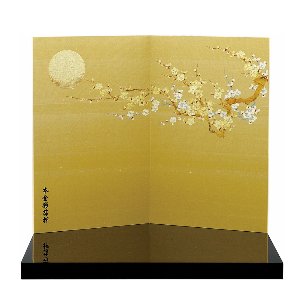 五月人形 5月人形 屏風 飾り台付き 屏風 17号 袋張屏風 絹しけ梅月