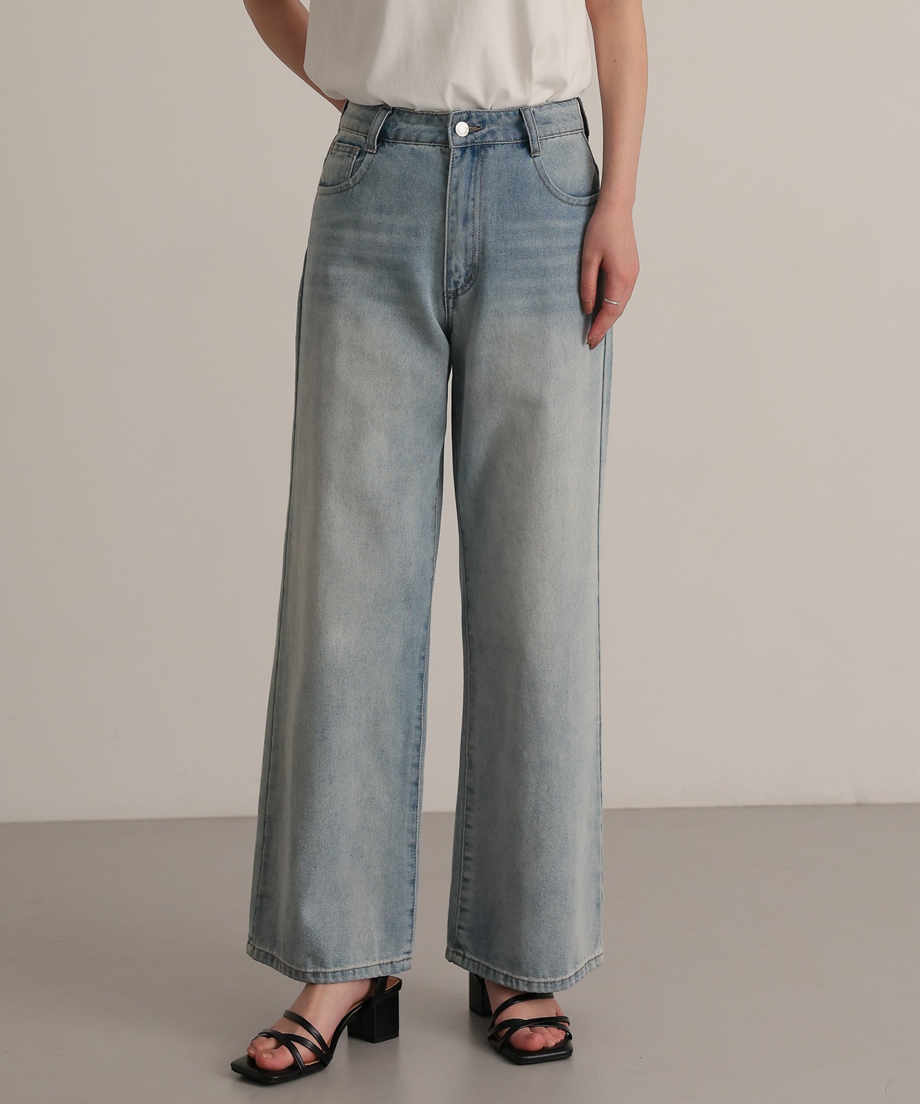 Wide Straight Denim Pants | NEW ARRIVAL | TENTO online store