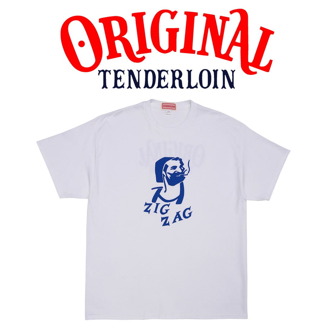 TENDERLOIN ZIGZAG T-SHIRTS 6.0oz PREMIUM COTTON 100% WHITE | T