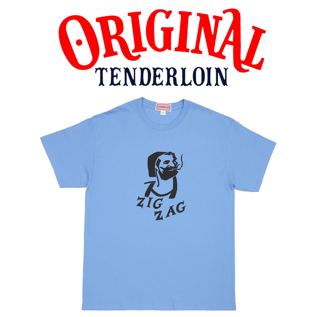 TENDERLOIN ZIGZAG T-SHIRTS 6.0oz PREMIUM COTTON 100% SAX | T-SHIRT
