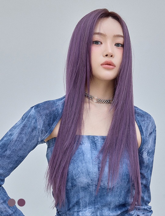 手植えフルウィッグ) ストレート25インチ スリックカット（モースト原