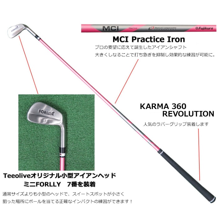ボールを打てるスイング練習アイアン mini FORLLY 各番手にフジクラ