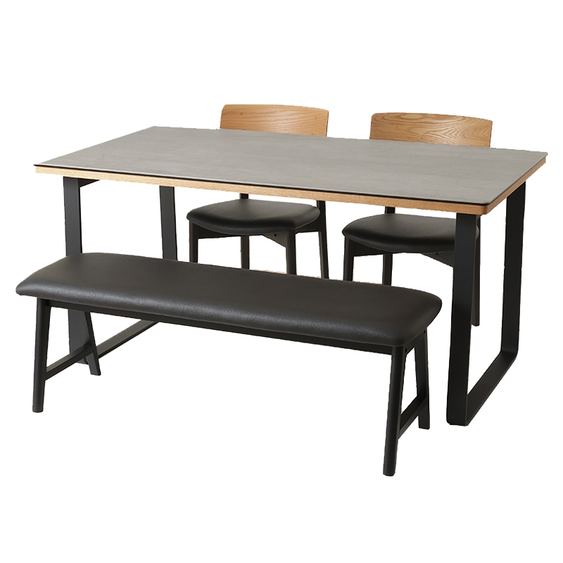 ダイニング4点セット ボニー テーブル150×80S アッシュグレイ フレーム