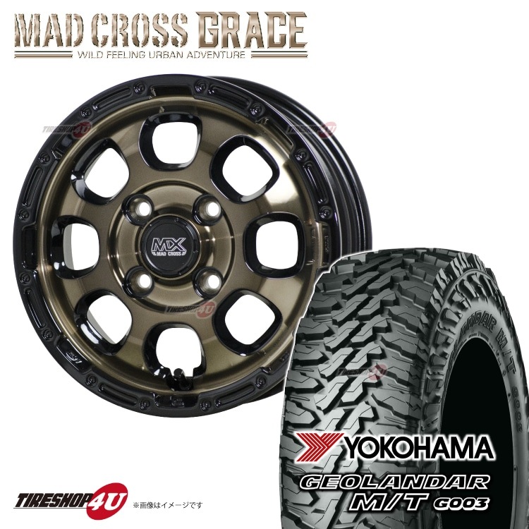 MAD CROSS GRACE 12x4.00B 4/100 +43 ブロンズ BRC/BK YOKOHAMA