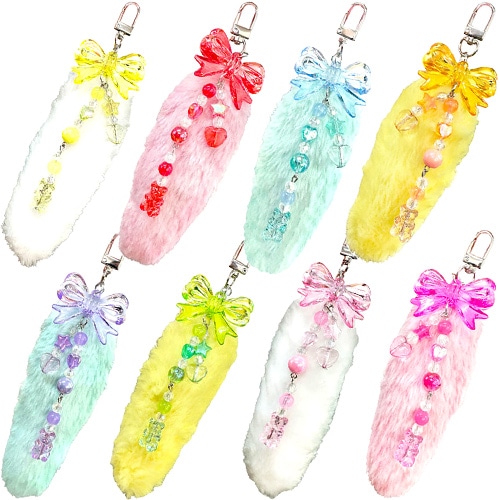 景品用玩具,卸単価80～149円｜にゃんしっぽ BIGリボンキーホルダー