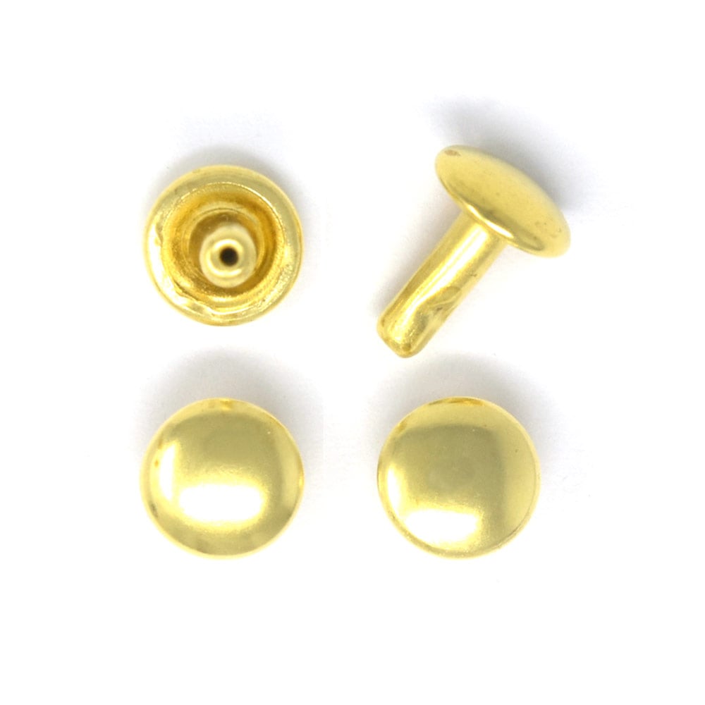 E47 / 両面 極小カシメ 【長足】 / BK 〈50組・箱〉:がまぐち口金