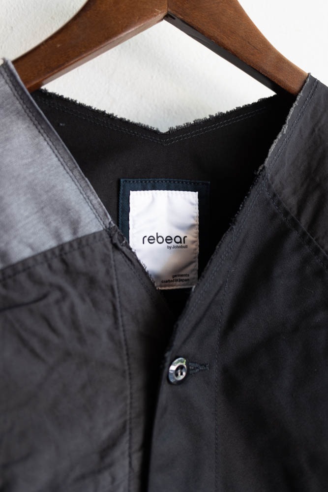 rebear by JOHNBULL | パッチワークノーカラージャケット Col