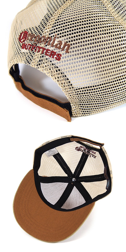 サーモン刺繍メッシュキャップ (ブラウン) | Oregonian Outfitters