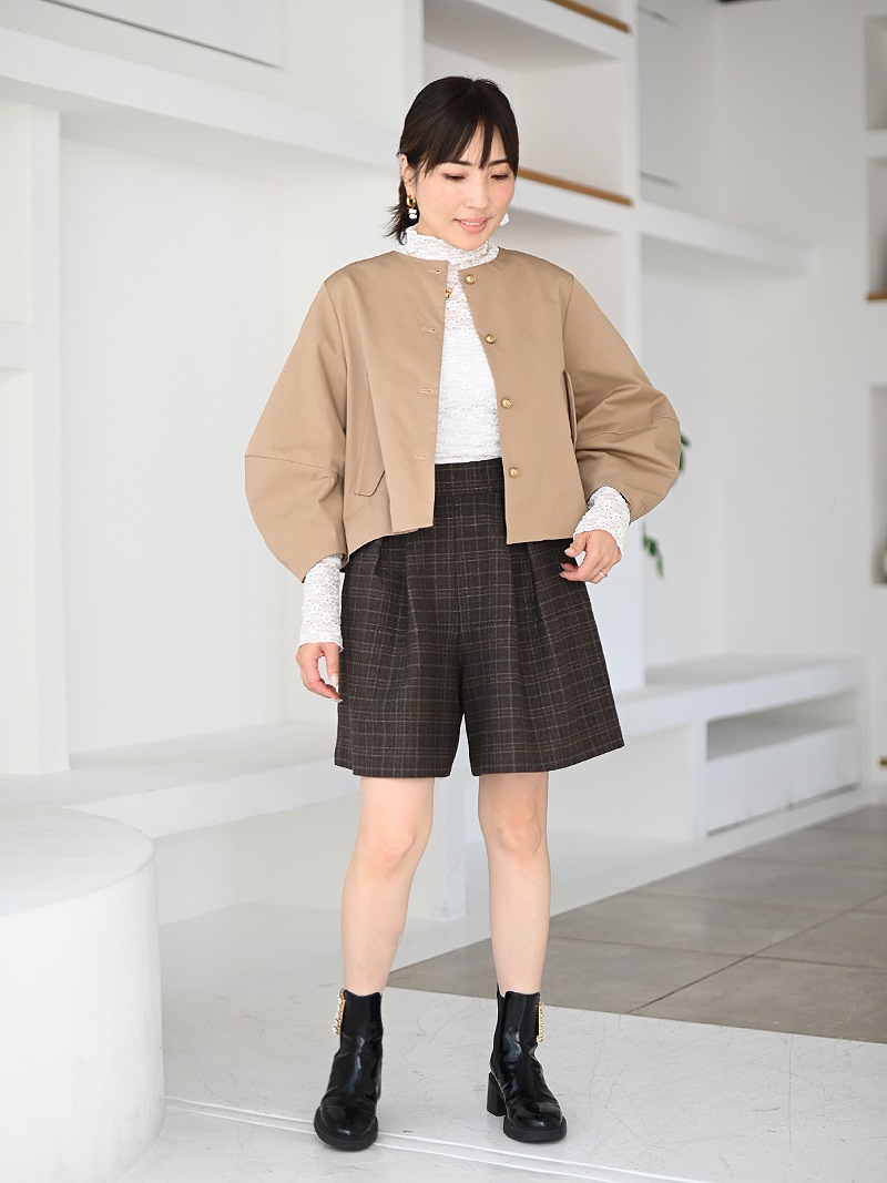 プリーツチノジャケット | Outer | | TREFLE＋1（トレフルプラスワン）