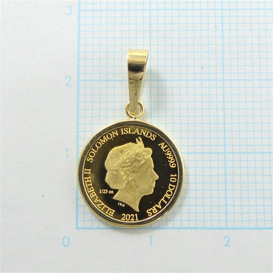 純金 k24 イーグル コイン ペンダントトップ ソロモン 金貨 24金 1/25