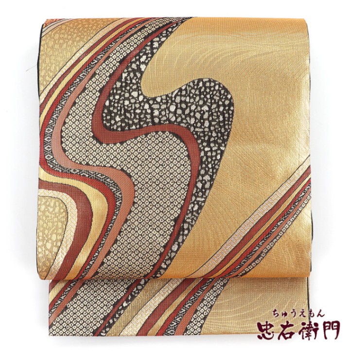 中古】 袋帯 礼装用 振袖向き ふくろ帯 リサイクル レディース 正絹 金