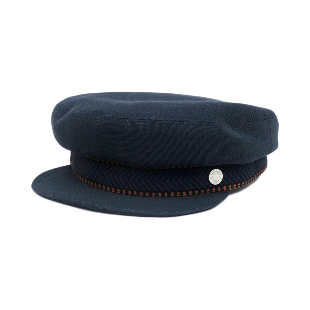 名東】【HERMES】エルメス キャスケット セリエ 帽子 ネイビー サイズ