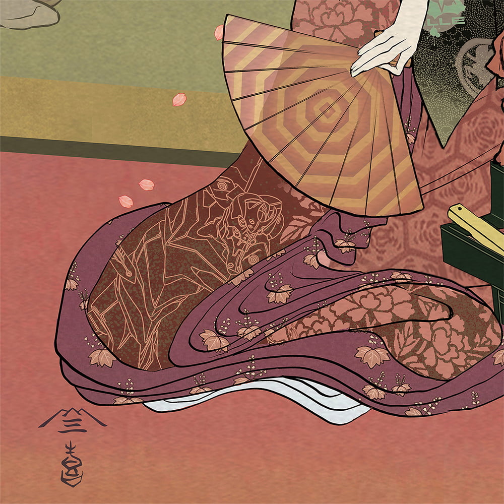 エヴァ浮世絵「箱根八里美人三画揃 アスカ」｜浮世絵工房