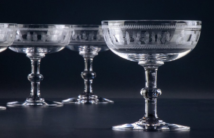 Baccarat】 オールドバカラ グレッグ シャンパングラス 4客 16835