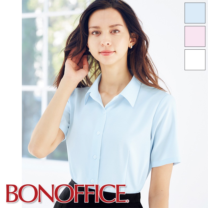 半袖ブラウス 77-RB4563 BONOFFICE ボンオフィス 【日時指定不可