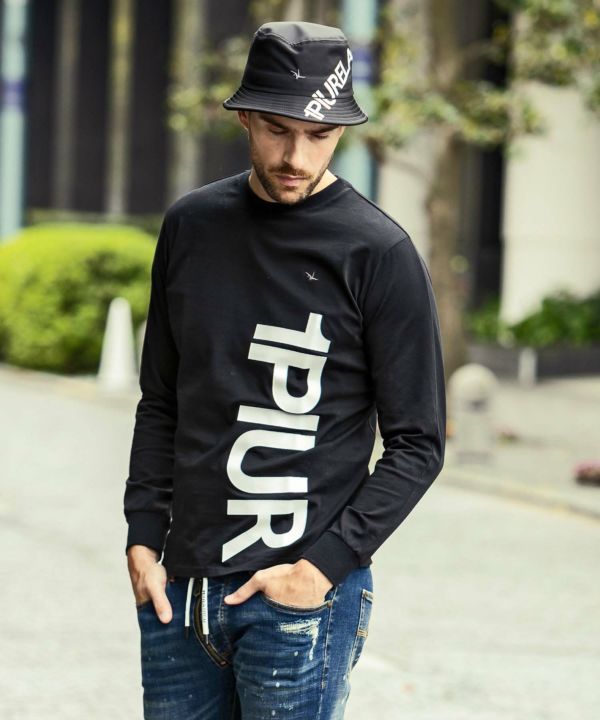 ロゴバケットハット ブラック 1PIU1UGUALE3 RELAX ウノピゥウノウ