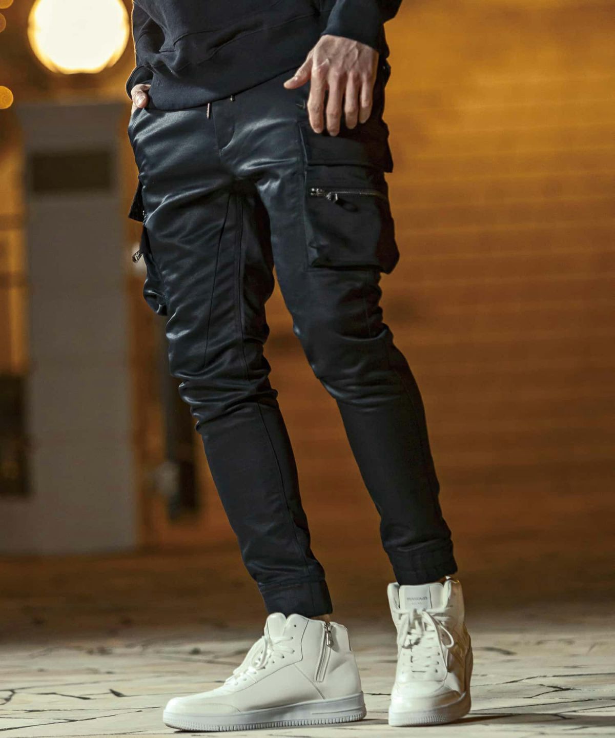 スリムカーゴパンツ ブラック 1PIU1UGUALE3 RELAX ウノピゥウノウ