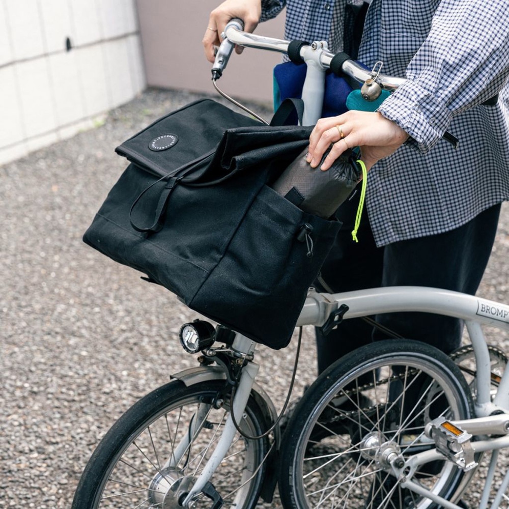 FAIRWEATHER front bag for brompton フレームなし wax black [フェア
