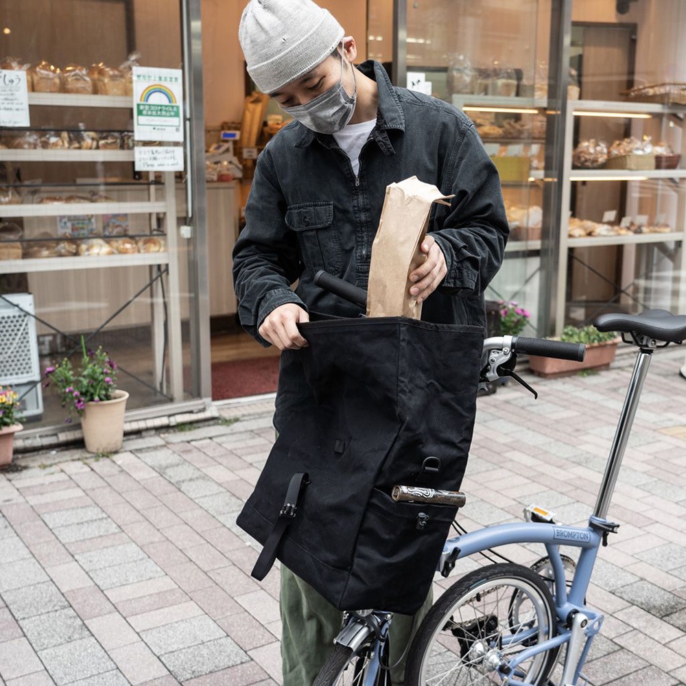 FAIRWEATHER front bag for brompton フレームなし wax black [フェア