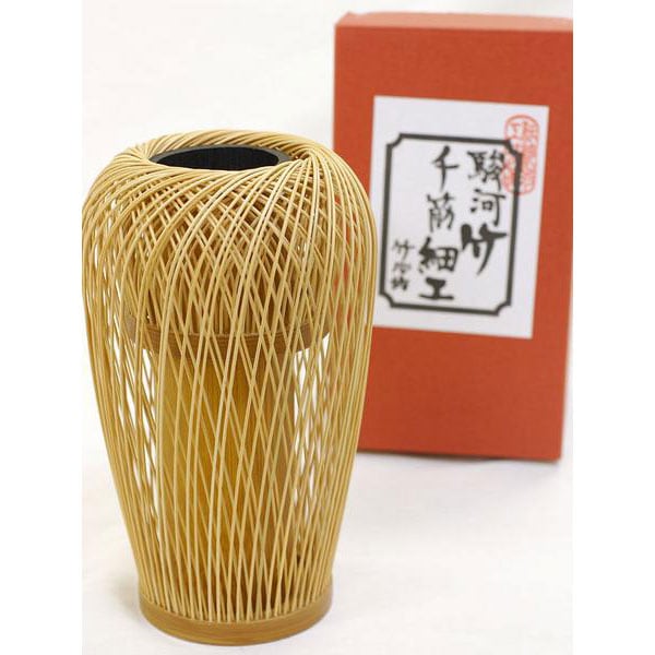 駿河竹千筋細工 花器 登龍 静岡県伝統工芸品 伝統工芸士・大村竹心坊