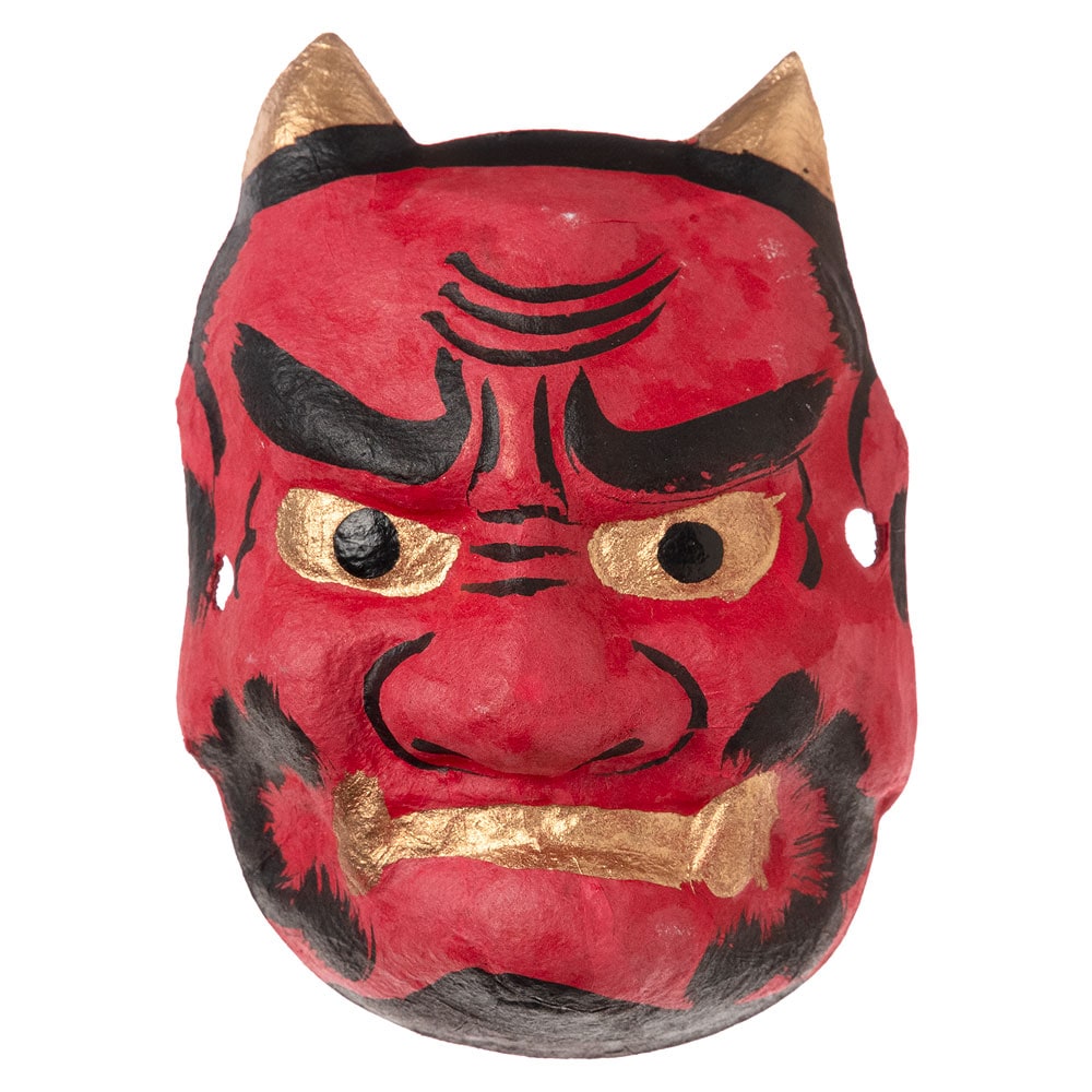 鬼の面（大）和紙製 大人もかぶれるサイズ 節分の鬼役・コスプレ・仮装
