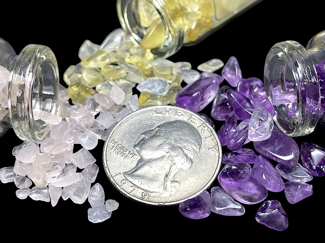 アメジスト / ローズクォーツ / シトリン3点セット (小瓶入り)