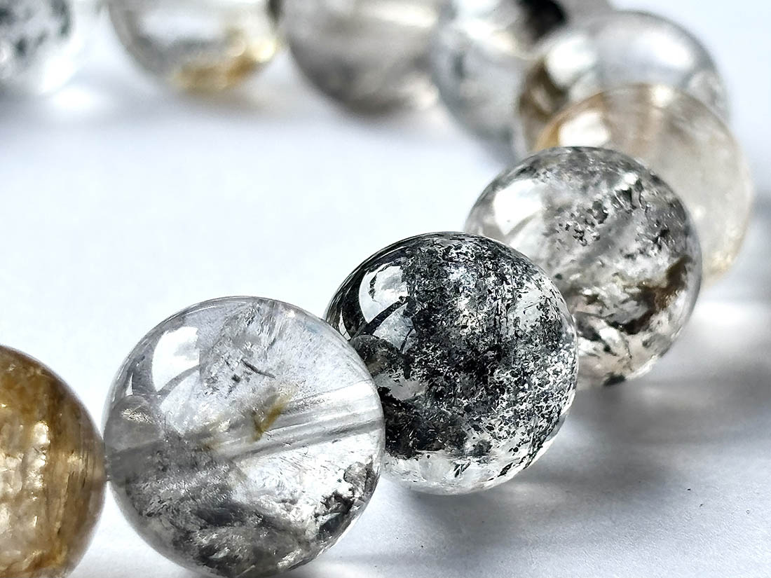 ニューヨーク州産 ハーキマーダイヤモンド ブレスレット 12mm