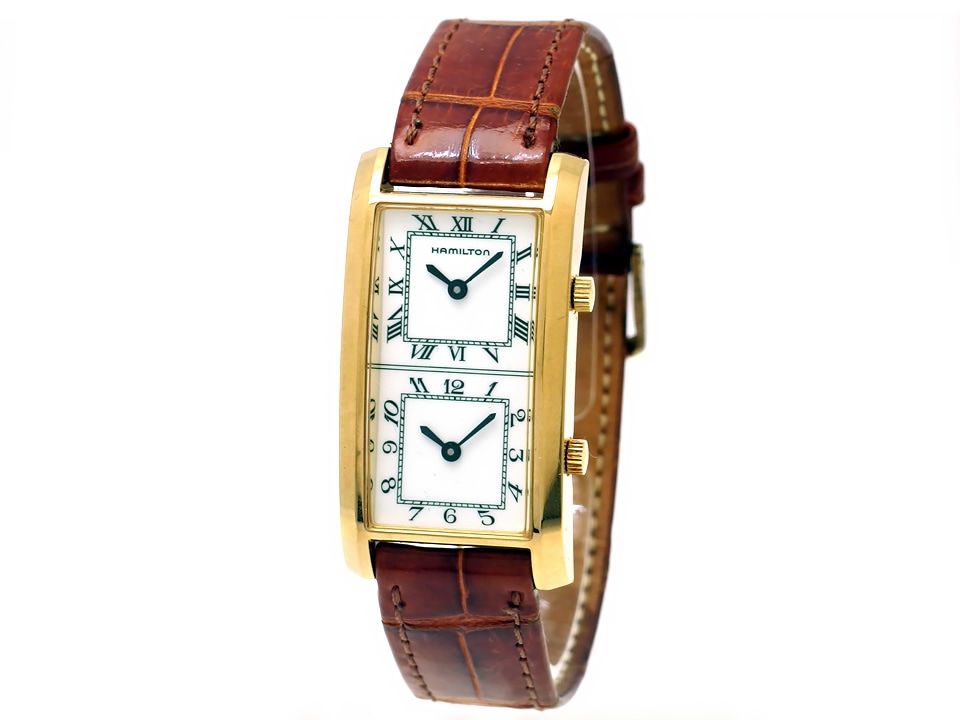 ハミルトン アメリカントラベラー デュアルタイム 6232 YGP/SS メンズ