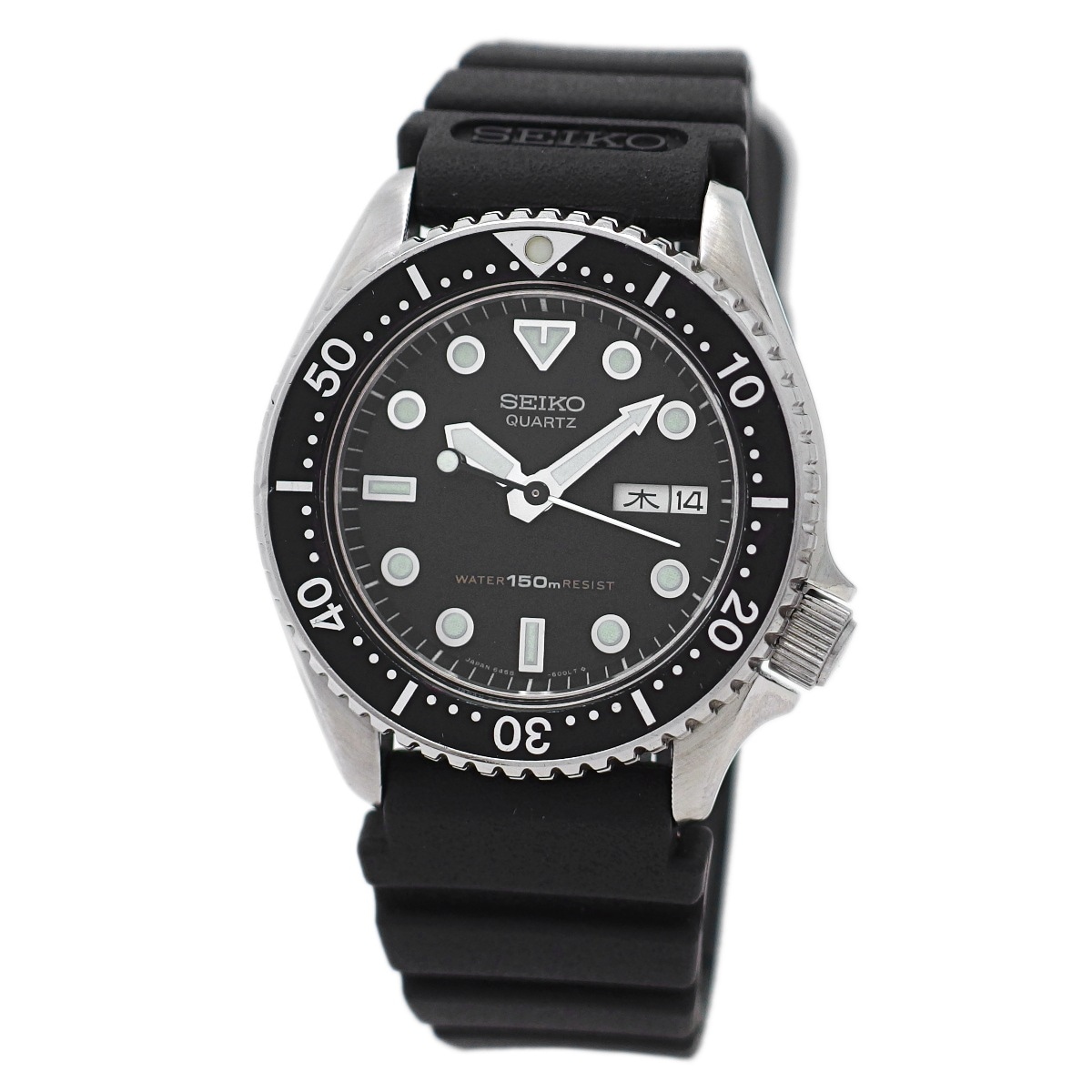 セイコー 150mダイバーズ 黒文字盤 6458-6000 ボーイズ クオーツ 昭和