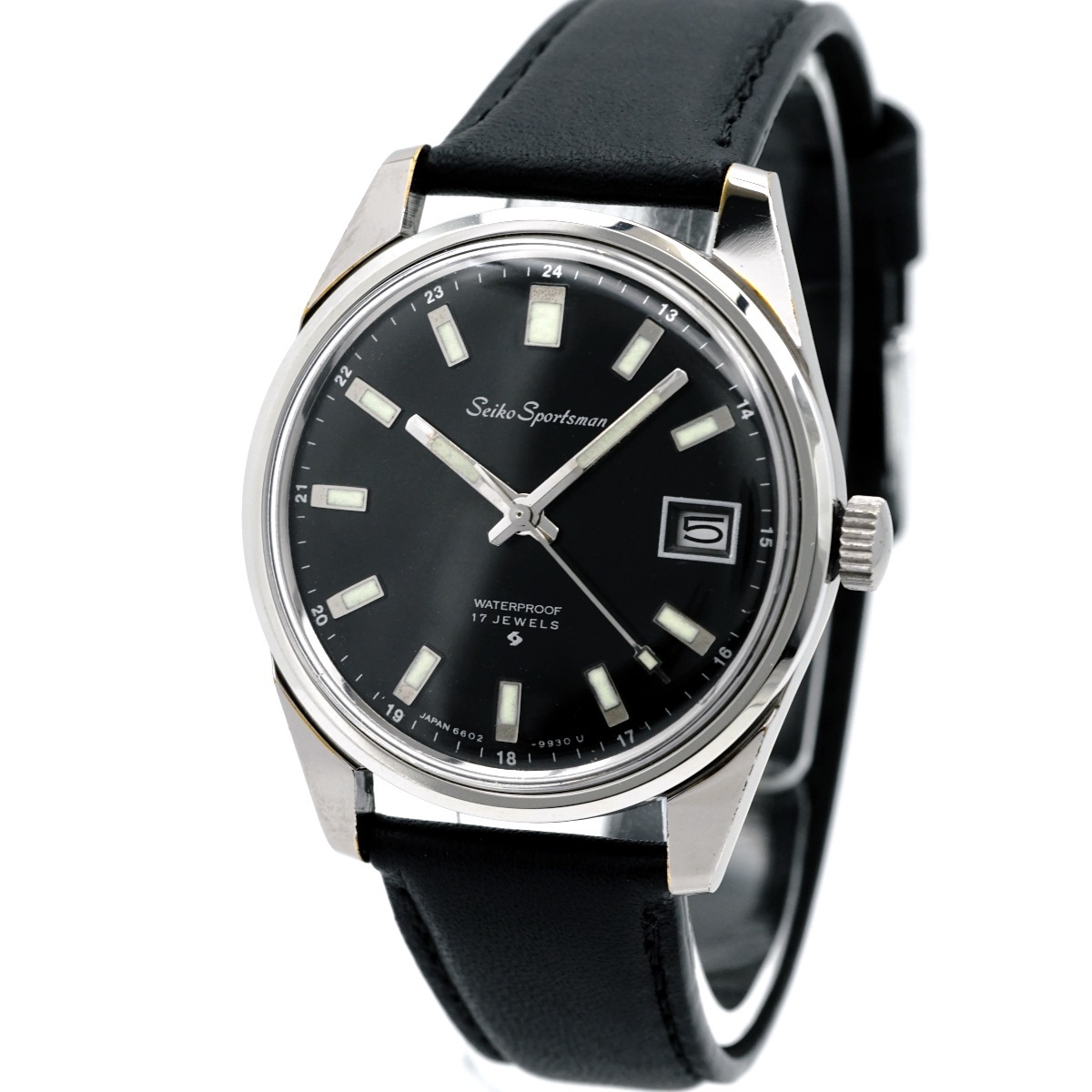 セイコー スポーツマン 6602-9982 ステンレスメッキ Cal.6602B 17石 手