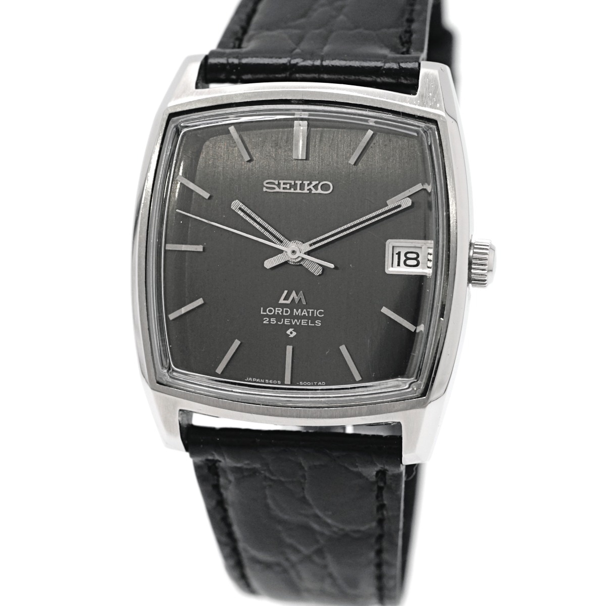 セイコー ロードマチック 5605-5000 スクエア型 グレー文字盤 自動巻
