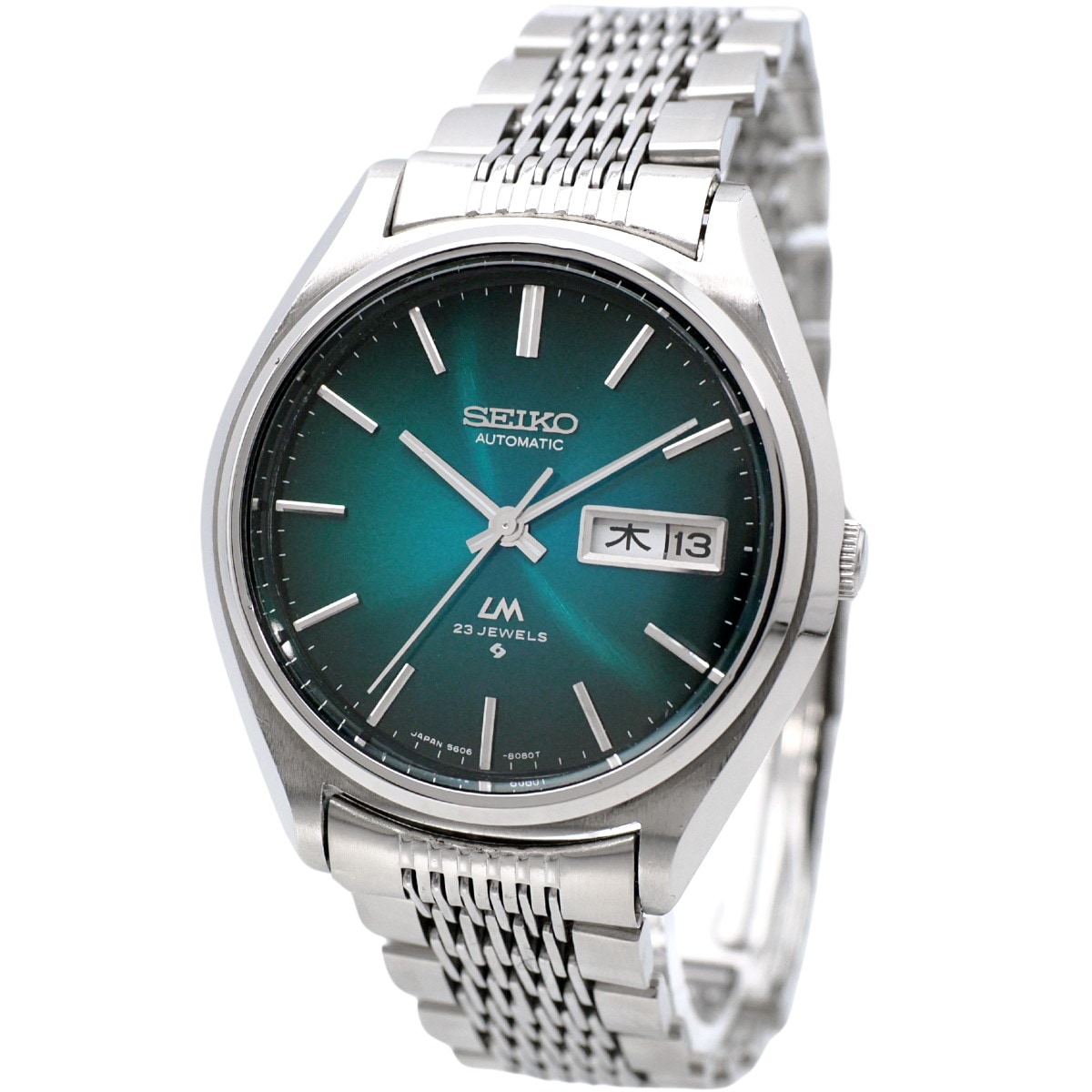セイコー ロードマチック 5606-8050 グリーン文字盤 スクリューバック