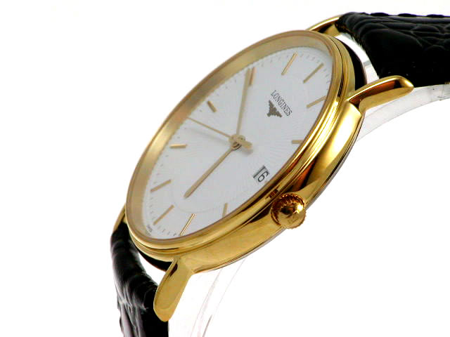 ロンジン グランドクラシック GP L47202182 クオーツ 白文字盤 黒革