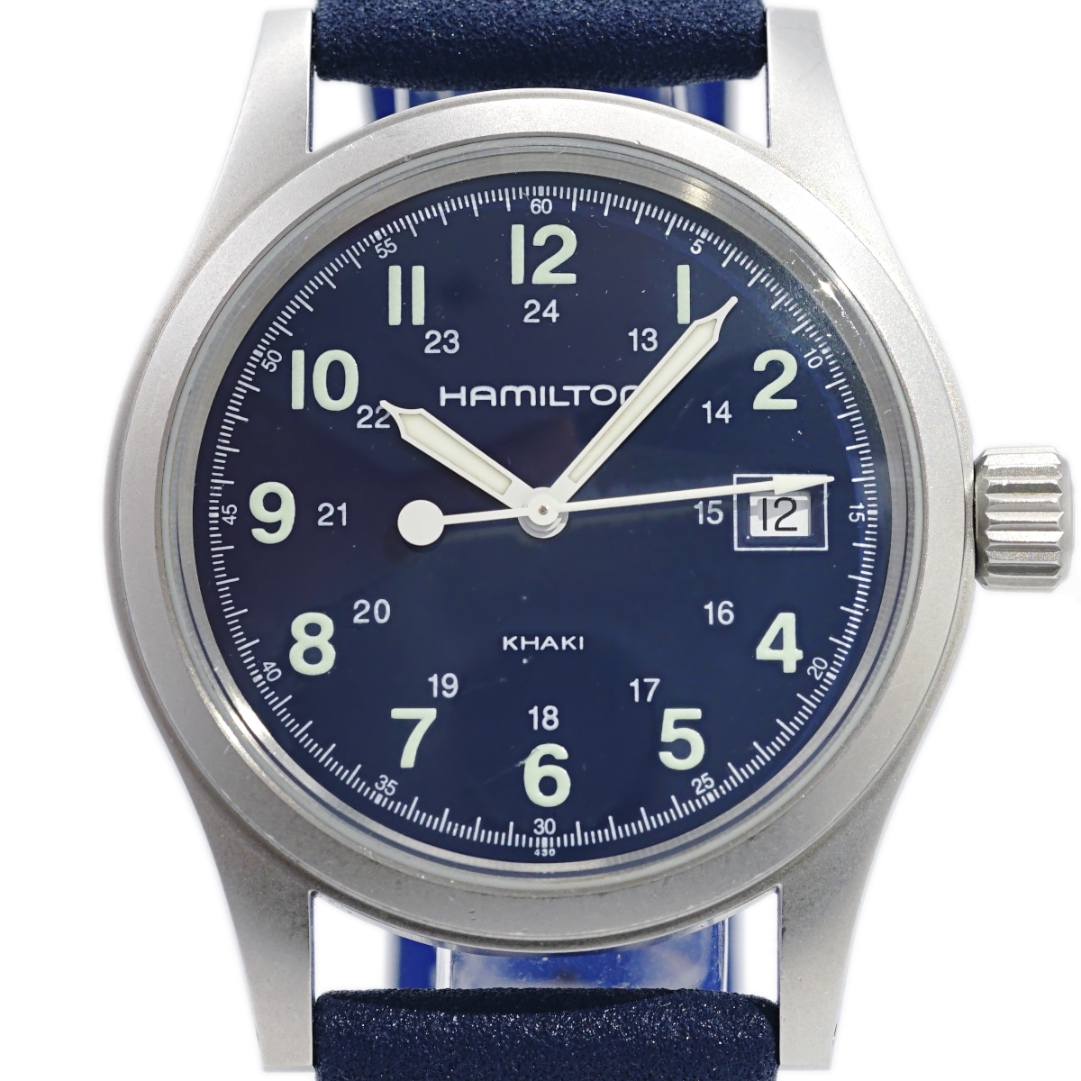 ハミルトン カーキ 38mm H684110 ネイビー文字盤 クオーツ USED Hamilton