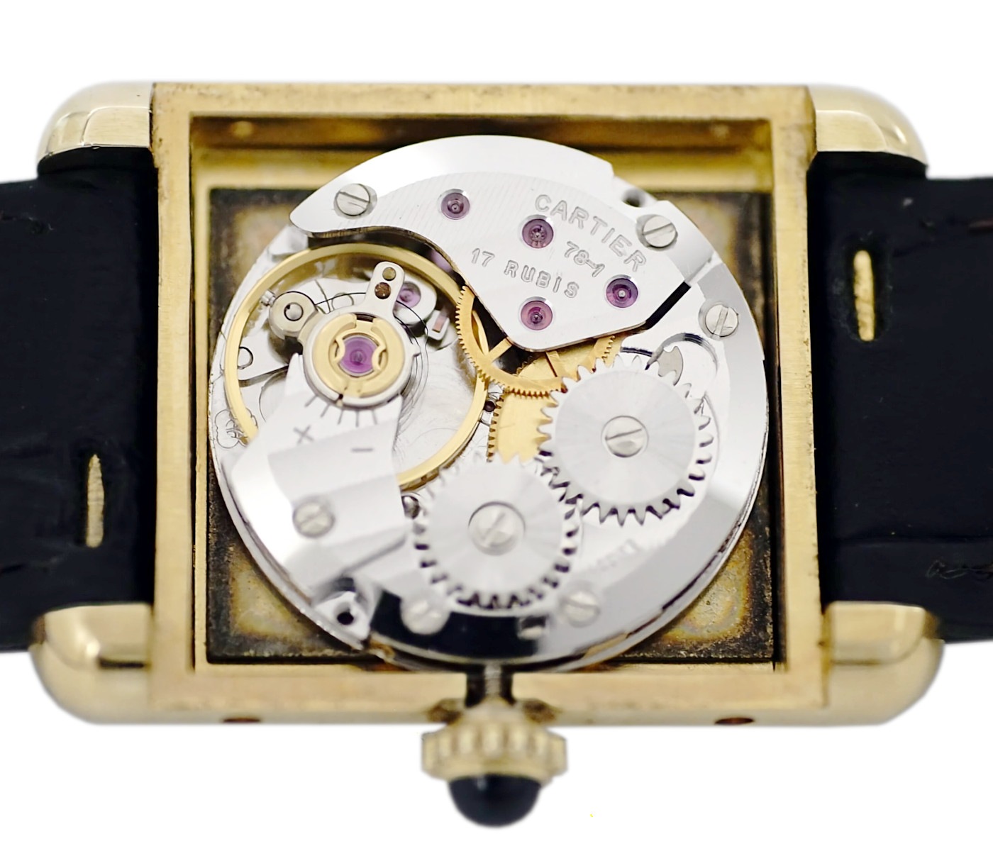 カルティエ マストタンク レディース ブラック文字盤 手巻き OH済 1980年代