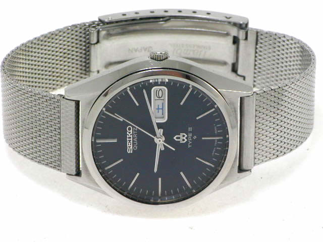 セイコー クオーツ タイプ2 青文字盤 7546-8000 昭和52年製