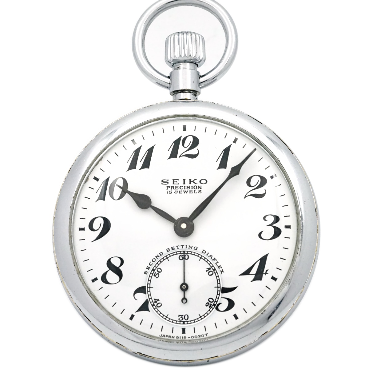 セイコー プレシジョン 懐中時計 91-0020 鉄道時計 中部支 15石手巻 OH