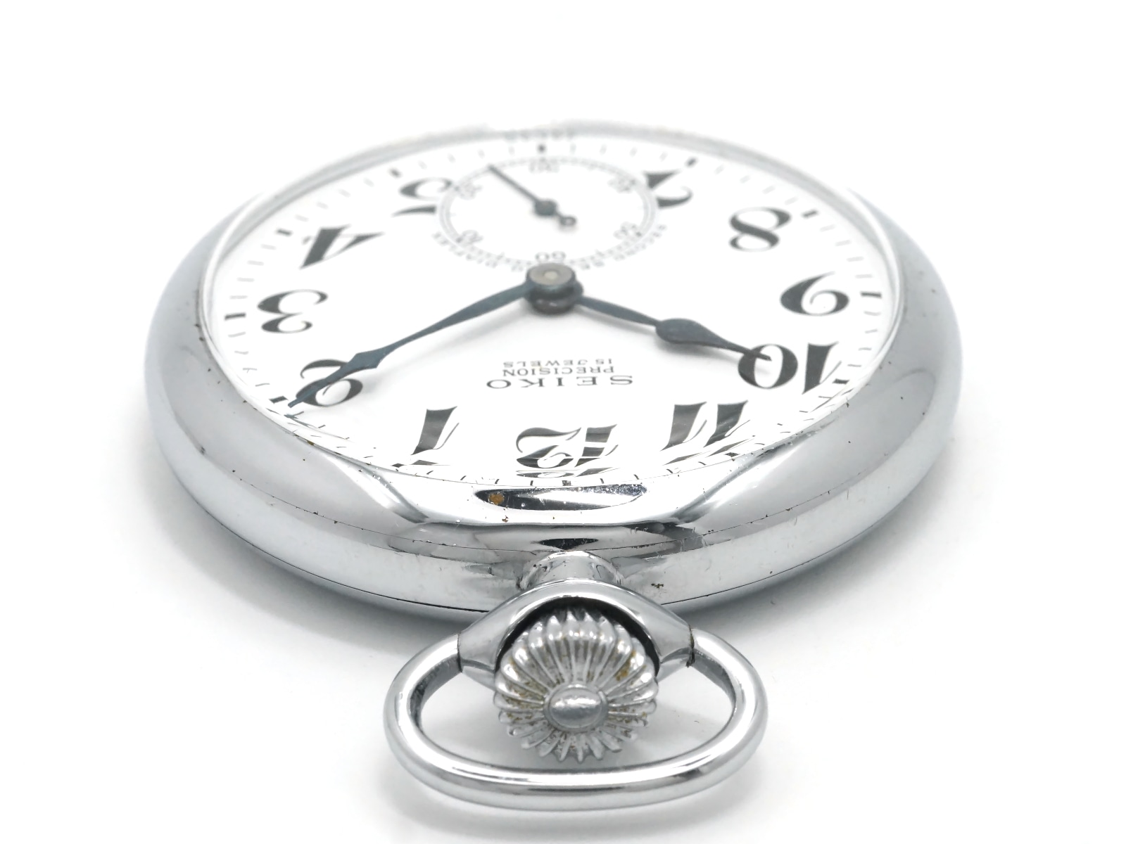 セイコー プレシジョン 懐中時計 青針 スモールセコンド 15石 手巻 OH