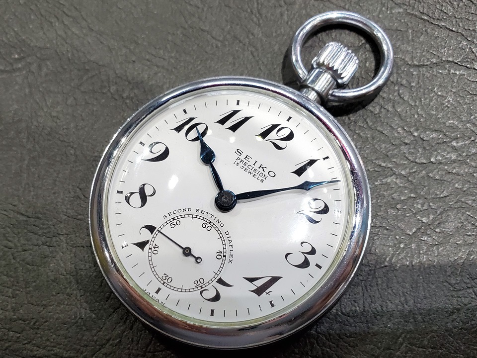 セイコー プレシジョン 懐中時計 鉄道時計 国鉄関西 青針 セコンド