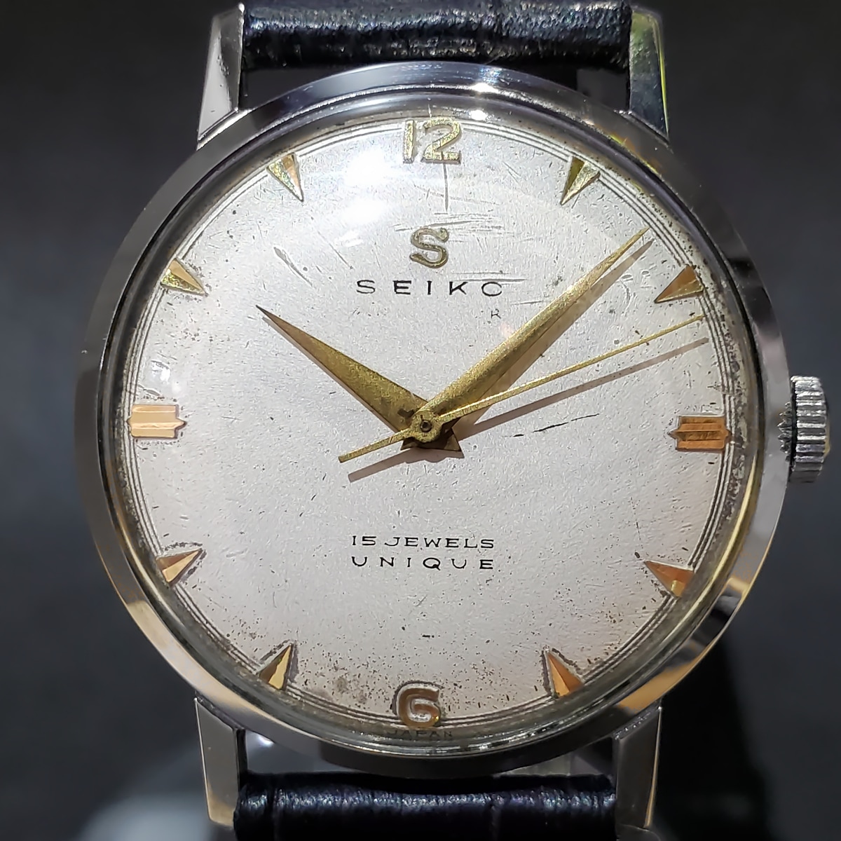 セイコー ユニーク Sマーク J13012 赤色機械 15石 手巻 OH済 昭和32年