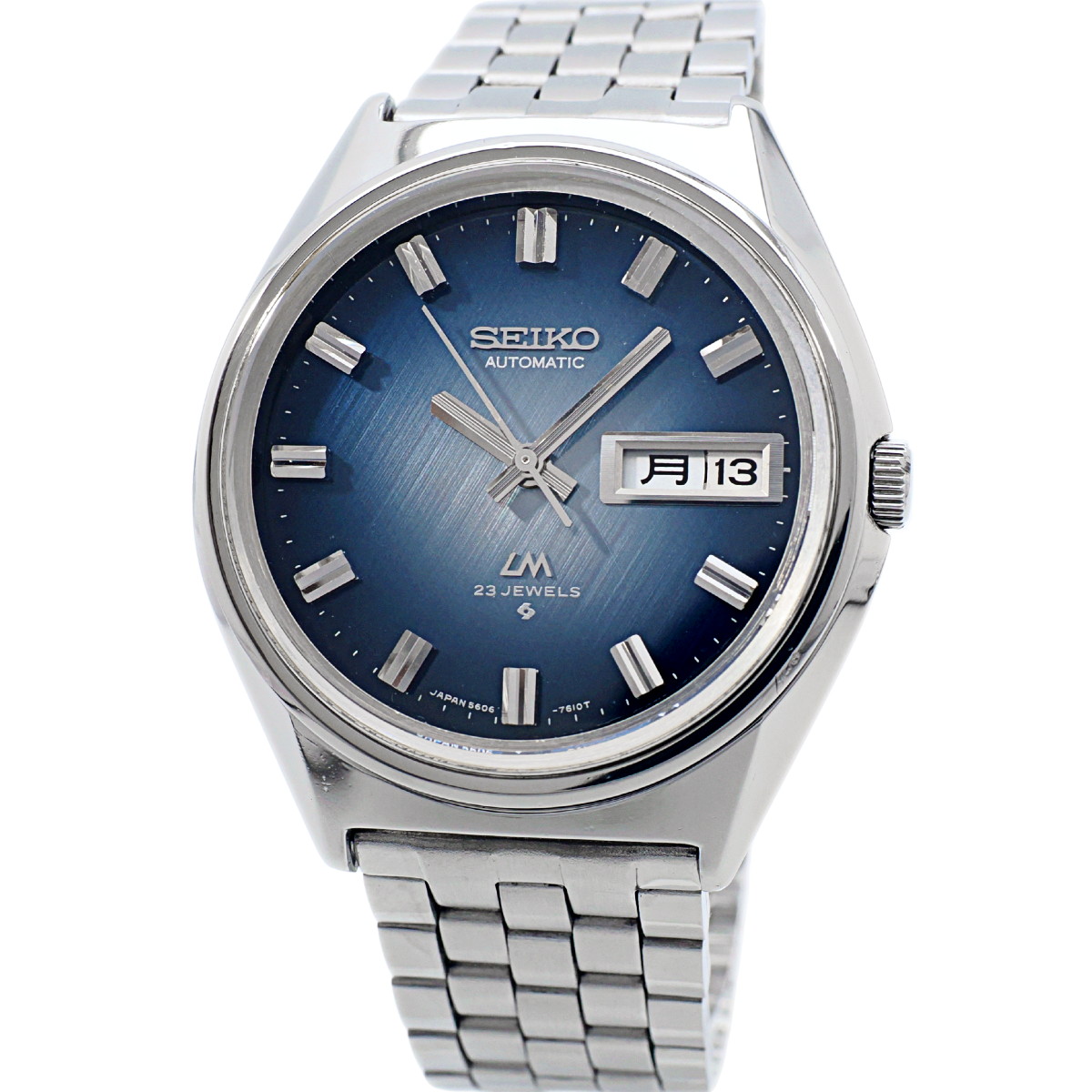 セイコー ロードマチック 5606-7260 ブルー文字盤 スクリューバック