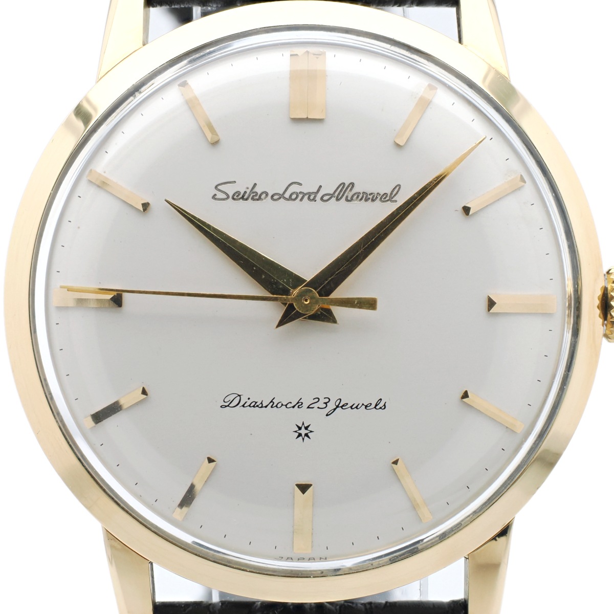 セイコー ロードマーベル J14050 18金無垢 彫り文字 SD文字盤 23石 手巻